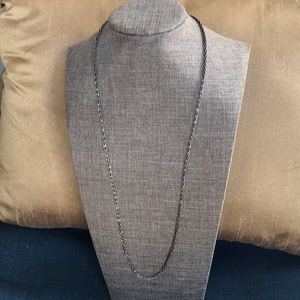 Silver and black necklace